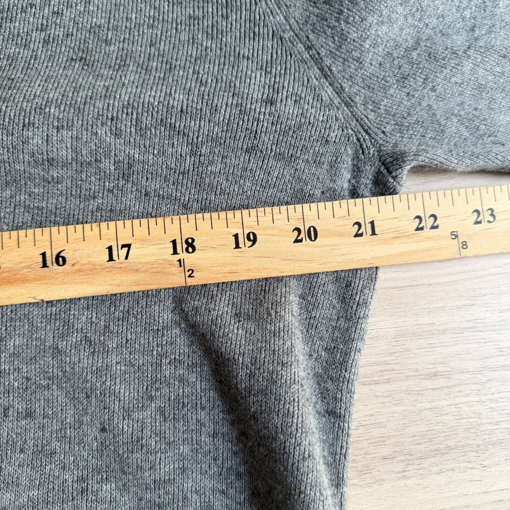 J.Crew Cotton Henley Hoodie Sweater Gray Medium - Picture 6 of 8